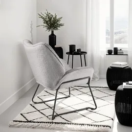 Tectake Sessel, gepolstert, mit Bouclé-Bezug, schlankes Stahlgestell mit Pulverbeschichtung, 73 x 72 x 81 cm, Esszimmer, Stühle, Esszimmerstühle, Vierfußstühle
