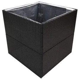 vidaXL Pflanzkübel 80 x 80 x 80 cm Schwarz