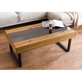 MASSIVMOEBEL24.DE Couchtisch Lindau Beige Wildeiche 120 x 65 x 45 cm