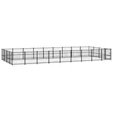 vidaXL Outdoor-Hundezwinger 8,73 m x 3,88 m x 1 m Stahl Schwarz