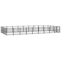 vidaXL Outdoor-Hundezwinger 8,73 m x 3,88 m x 1 m Stahl Schwarz