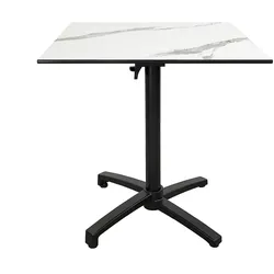 Restootab Outdoor Klapptisch Diabolo 70x70cm - Modell weißer Marmor