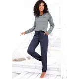 VIVANCE Dreams Pyjama mit garngefärbten Streifen blau 32/34