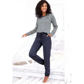 VIVANCE Dreams Pyjama mit garngefärbten Streifen blau 32/34