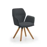 Niehoff Sitzmöbel Merlot Design-Armlehenenstuhl Stativ-Gestell Massivholz/Stoff - Barrique Eiche