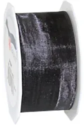 PRAESENT Organza 6014025-613 Schwarz 40 mm x 25 m 3 Stück