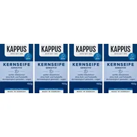 Kappus Kernseife sensitiv – 4er Pack (4 x 150g) – milde Seife ohne Duftstoffe, vegane Naturseife für empfindliche Haut – plastikfrei verpackt