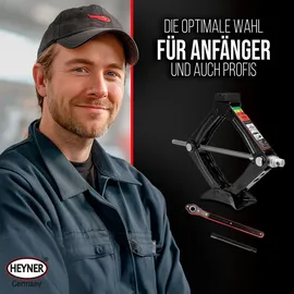 Heyner Wagenheber 1t Gummi/Kunststoff/Stahl 100–348mm schwarz