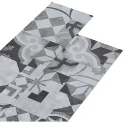 DELUKE® Vinylboden PVC-Dielen selbstklebend wasserfest 2mm Stärke Klebevinylboden Bodenbelag Laminatboden Dekor-Dielen Graues Muster, 5,02m2