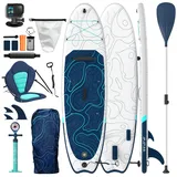 JUMMICO SUP Board Set Aufblasbar, Stand Up Paddling Board mit 2-in-1-Sup Paddel und Sitz. Geeignet zum Sitzen, Liegen. Standup Paddle Boards mit Kamerahalterung und Zubehörset, für Bequeme Nutzung.
