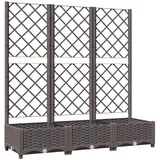 vidaXL Pflanzkübel mit Rankgitter Braun 120x40x121,5 cm PP