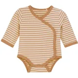 FIXONI Kinder Wickelbody "Wrap Body LS Y/D Stripe" in Braun | Gr.: 44