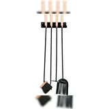 TRIZERATOP Kaminbesteck 4-Teilig Holz/Metall hängend Bunt
