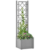 vidaXL Garten-Hochbeet mit Spalier und Selbstbewässerungssystem 60 x 30 cm Grau