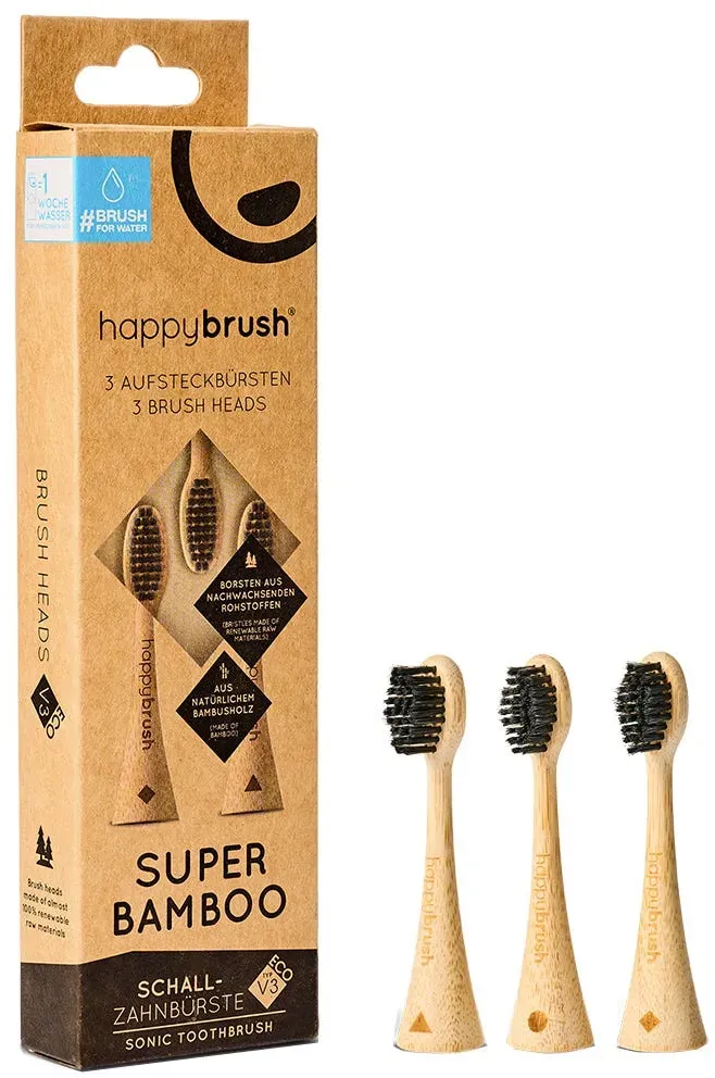 Happybrush ECO Vibe 3 Aufsteckbürsten Bambus