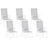 Beliani Catania Gartenstuhl 54 x 54 x 103 cm grau/weiß 6 St.