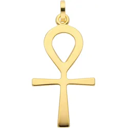 Ketten-Anhänger ADELIA ́S "585 Gold Kreuz Anhänger Lebenszeichen", gold, Schmuckanhänger, Damen, Gold, Goldschmuck für Damen & Herren