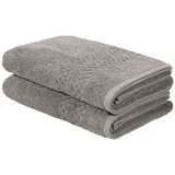 my home Duschtücher Regona, Duschtücher 70x140cm, flauschig und weich, 500 gr/m2, Frottier (Set, 2-St), Premium Handtücher mit Bordüre, Set, 100% Baumwolle, 5 Jahre Garantie grau