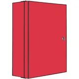 Banjado XXL Medizinschrank Abschliessbar 35x46x15cm Arzneischrank Anthrazit Aus Metall Mit Motiv Feuerrot