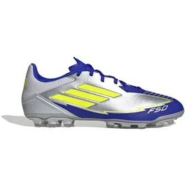 adidas F50 League Messi AG Fußballschuhe JR8057 - Silver met./solar yellow/lucid blue 43 1/3