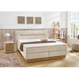 Jockenhöfer Gruppe Boxspringbett Nika, mit Bettkasten, 7-Zonen-Matratze, und Topper, mehrere Härtegrade wählbar, beige 444/17, - 29600804-0 Chenille Härtegrad 4,