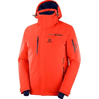 Salomon Herren Ski-Jacke mit Kapuze, BRILLIANT JKT M, Synthetik, rot (Cherry Tomato), Größe: L, LC1192400