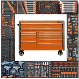 Daewoo Power Products Werkzeugwagen XXXL Jumbo Daewoo befüllt Werkstattwagen Werkzeugwagen DAMW387, Mit Maschinen, 387-tlg. Werkzeugset schwarz