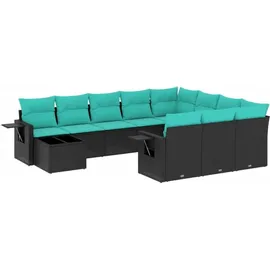 vidaXL Gartensofa-Set 11-tlg. Loungeset schwarz