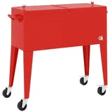 vidaXL Kühlwagen mit Rollen Rot 92x43x89 Cm - vidaXL