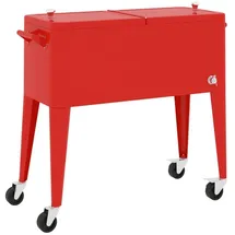 vidaXL Kühlwagen mit Rollen Rot 92x43x89 Cm - vidaXL
