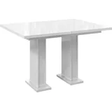 MEBLINI Esstisch Ausziehbar - Esszimmertisch Modern - Küchentisch - Ausziehtisch - Säulentisch - Ausziehbarer Tisch - Dining Table - Esszimmertis... - Weiß