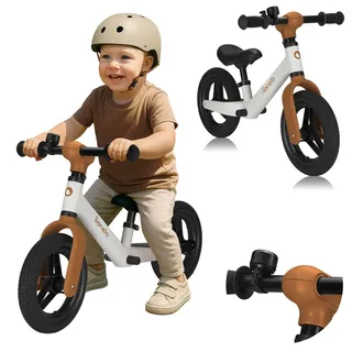 lionelo Laufrad für Kinder Toni – verstellbarer Sattel und Lenker, Beige