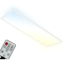 Briloner - LED Deckenlampe flach mit Fernbedienung, indirektes Licht, einstellbar von warmweiß bis kaltweiß, Lampe, Deckenleuchte, Wohnzimmerlampe, LED Panel, Küchenlampe, 58x20x3 cm, Weiß