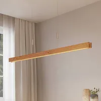 LINDBY Alimara LED-Holz-Hängeleuchte, Holz, Länge 138 cm