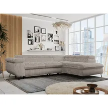 MKS Meble Eckcouch Cord 2-Sitzer Grau