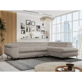 MKS Meble Eckcouch Cord 2-Sitzer Grau