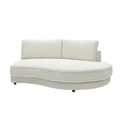 Jette Home Element Abschluss rund rechts in Cord Sila , weiß , Maße (cm): B: 205 H: 85 T: 166.0
