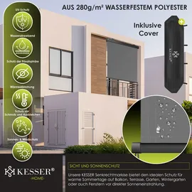 Kesser Senkrechtmarkise Außenrollo 180 x 250 cm Grau