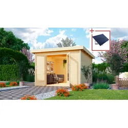 Gartenhaus KARIBU "Rabensee 1", beige (naturbelassen), Holzwerkstoff, Gartenhäuser, naturbelassen