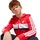 adidas Seasonal Essentials Tiberio 3-Streifen Fleece Jogginganzug Kinder JC7522 - pure ruby/white,