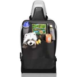 MyHappyRide Rückenlehnenschutz (1 Stück), Große Taschen und iPad-/Tablet-Fach, Auto Rücksitz-Organizer für Kinder, Autositz-Schoner wasserdicht, Kick-Matten-Schutz in universeller Passform