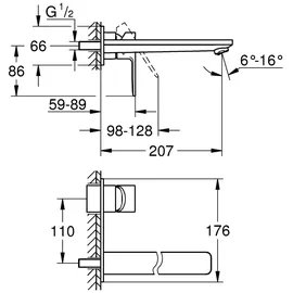 Grohe Lineare Waschtischarmatur Mattschwarz