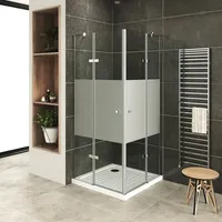 iflair i-flair Eck-Duschkabine mit Drehtüren links 75 x 70 cm grau/silber Sicherheitsglas DK19