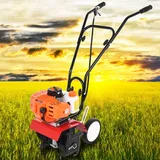 Benzin-grubber – Vertikutierer 4 Messer, 52 Cm3, Luftgekühlter Zweitaktmotor, Motorleistung 3 Ps/1,65 Kw, Drehzahl 9000 U/min, Orange