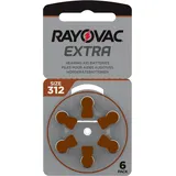 6 x Rayovac Hörgerätebatterien 312 Extra Advanced 1x 6er Blister 1,45V 180 mAh