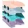Exacompta 113296SETD 4er Pack Premium Briefablage Combo Midi Aquarel DIN A4 inkusive Distanzstücke. Ideale Briefkörbe für Ihre Organisation. Robuste und stapelbare Ablagekörbe farbig sortiert matt
