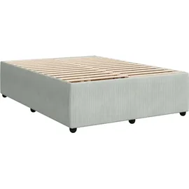 vidaXL Boxspringbett mit Matratze Hellgrau 140x200 cm Samt