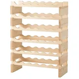 Goplus Weinregal mit 6 Ebenen für 36 Flaschen, Flaschenregal aus Massivholz, freie Kombination, Weinschrank,Weinstaender, Weinhalter, Natur, 63,2 x 28 x