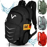 Valkental Rucksack Wanderrucksack Naturwandern Reiserucksack Wasserfest 22 L - Explorer schwarz 22 LITER