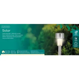 Kaemingk Solarleuchte Edelstahl/Glas Ø6cm H24,5cm 6er Set warmweiß